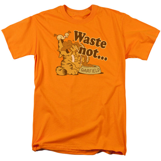 Garfield - Waste Not - Short Sleeve Adult 18/1 - Orange T-shirt