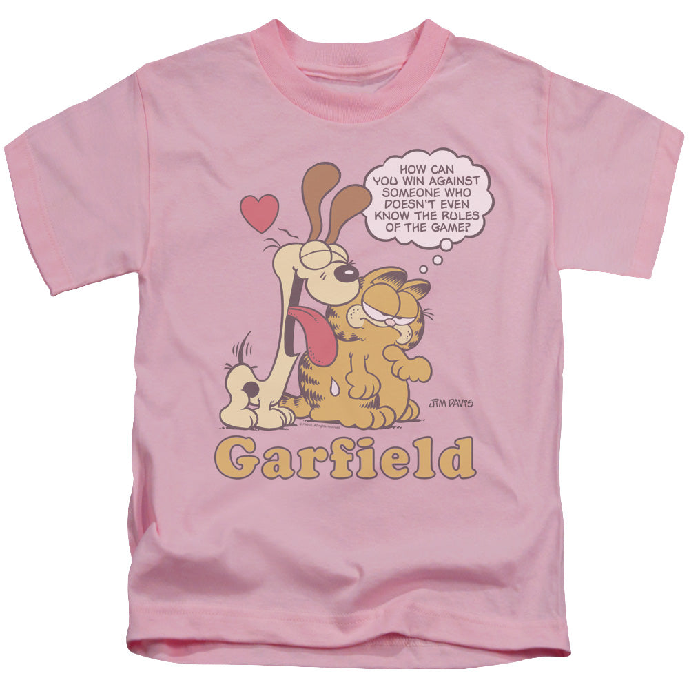 Garfield - Cant Win - Short Sleeve Juvenile 18/1 - Pink T-shirt