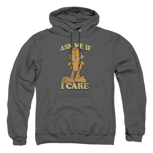 Garfield - Ask Me - Adult Pull-over Hoodie - Charcoal