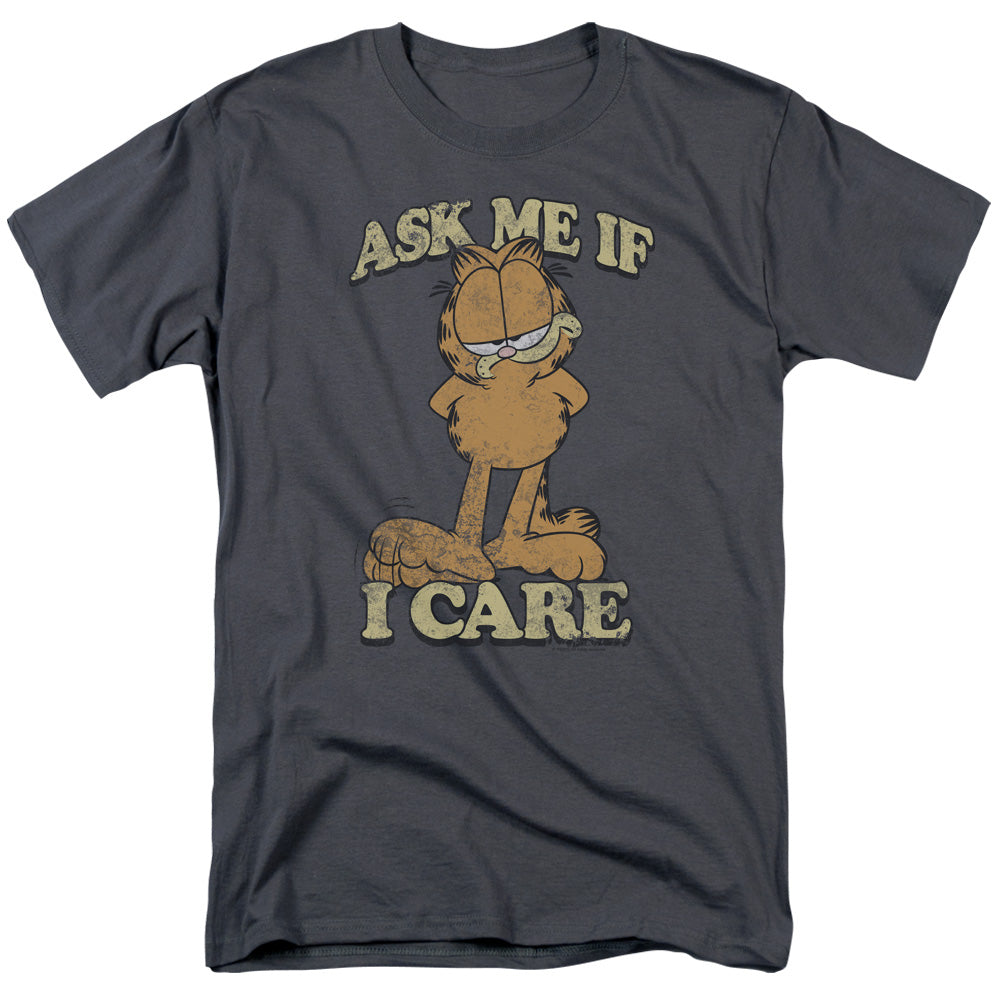 Garfield - Ask Me - Short Sleeve Adult 18/1 - Charcoal T-shirt
