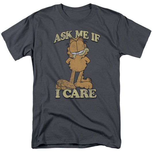 Garfield - Ask Me - Short Sleeve Adult 18/1 - Charcoal T-shirt