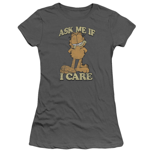 Garfield - Ask Me - Short Sleeve Junior Sheer - Charcoal T-shirt