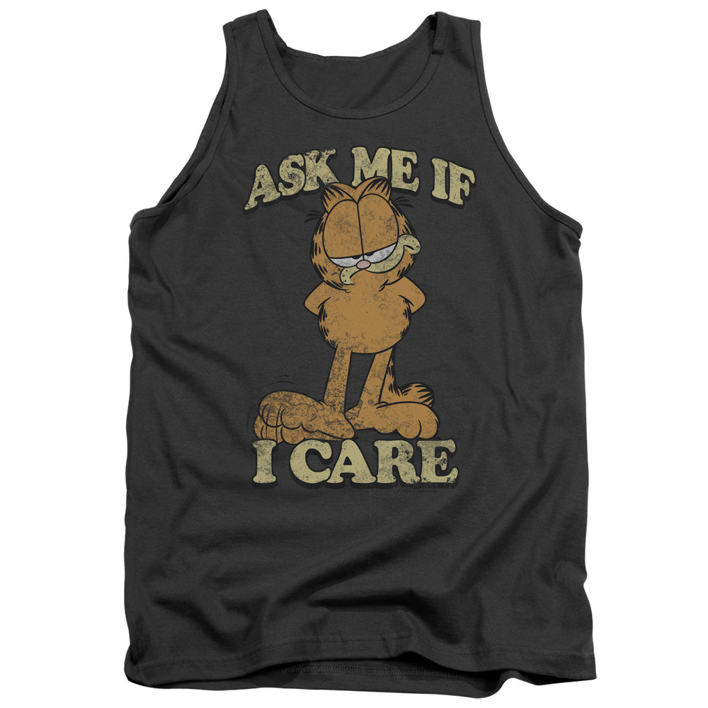 Garfield - Ask Me - Adult Tank - Charcoal