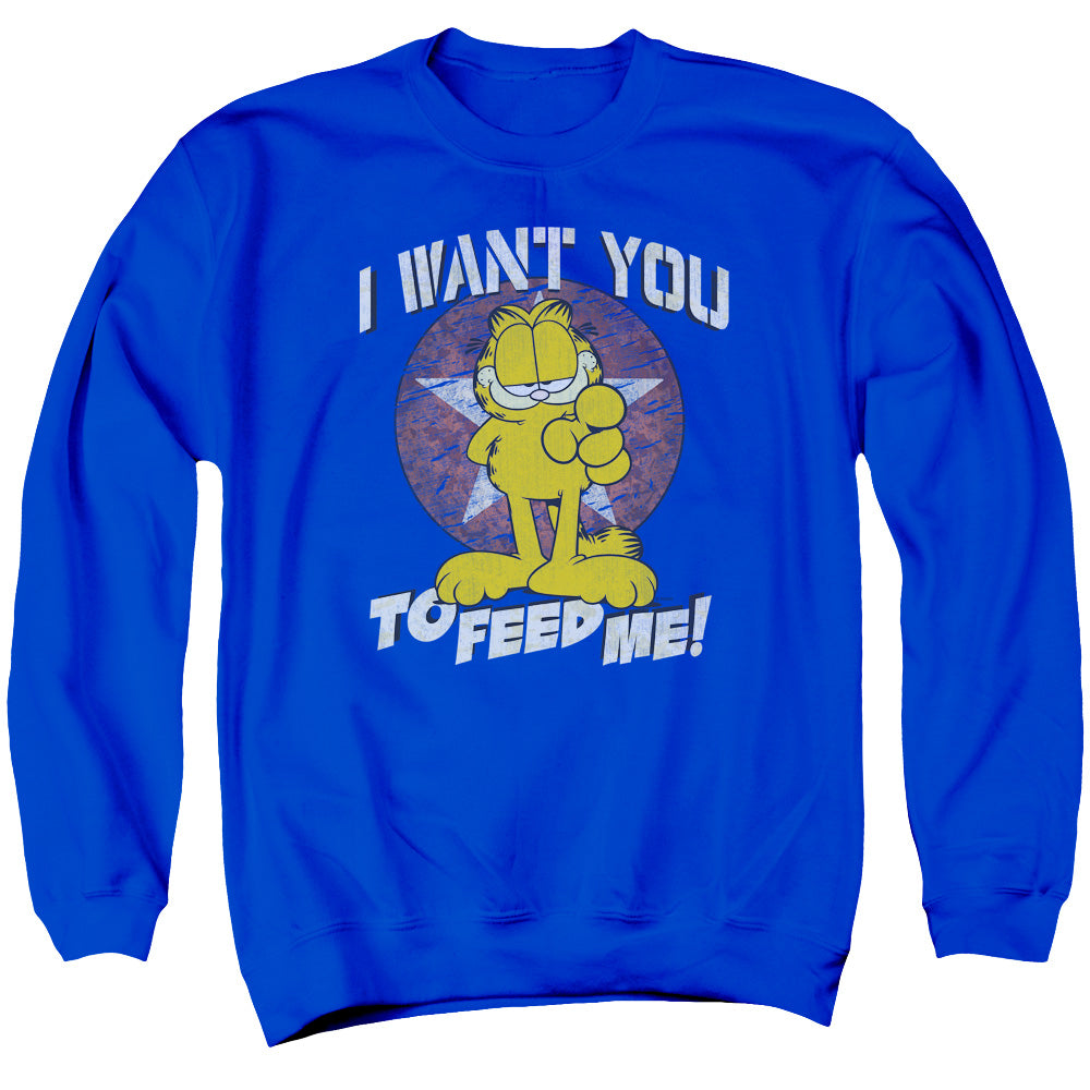 Garfield - I Want You - Adult Crewneck Sweatshirt - Royal Blue