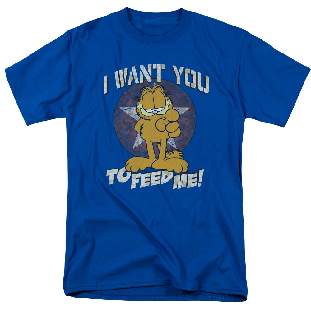 Garfield - I Want You - Short Sleeve Adult 18/1 - Royal Blue T-shirt