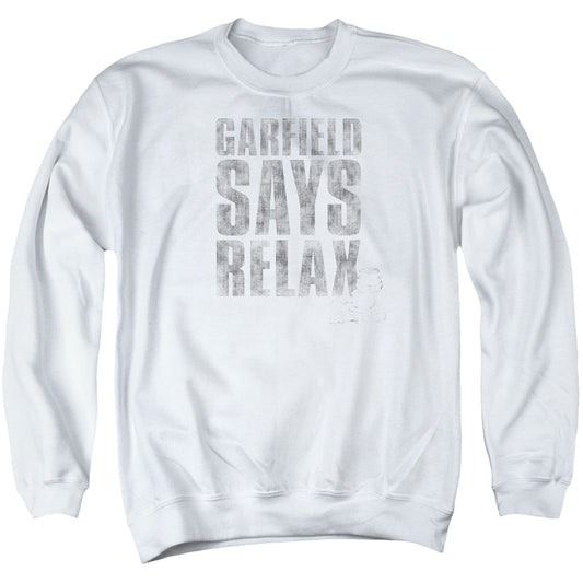 Garfield - Relax - Adult Crewneck Sweatshirt - White