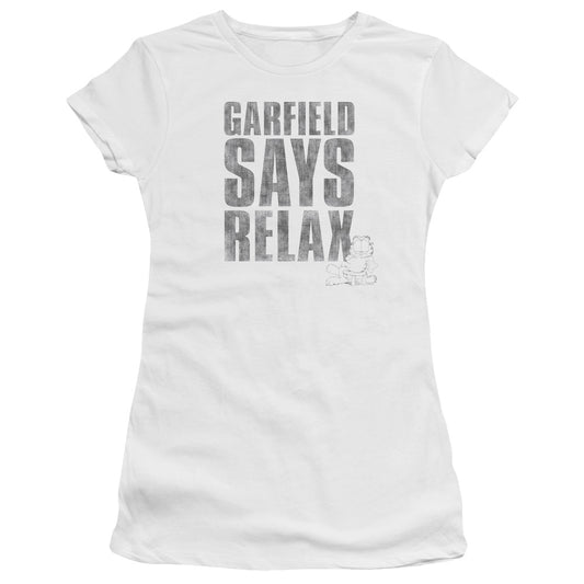 Garfield - Relax - Short Sleeve Junior Sheer - White T-shirt