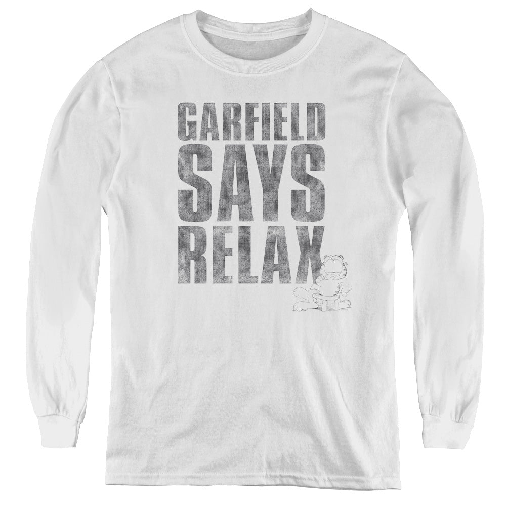 Garfield - Relax - Youth Long Sleeve Tee - White