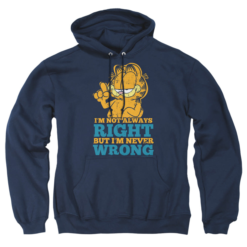 Garfield - Never Wrong - Adult Pull-over Hoodie - Navy