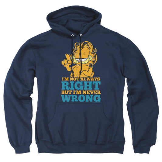 Garfield - Never Wrong - Adult Pull-over Hoodie - Navy