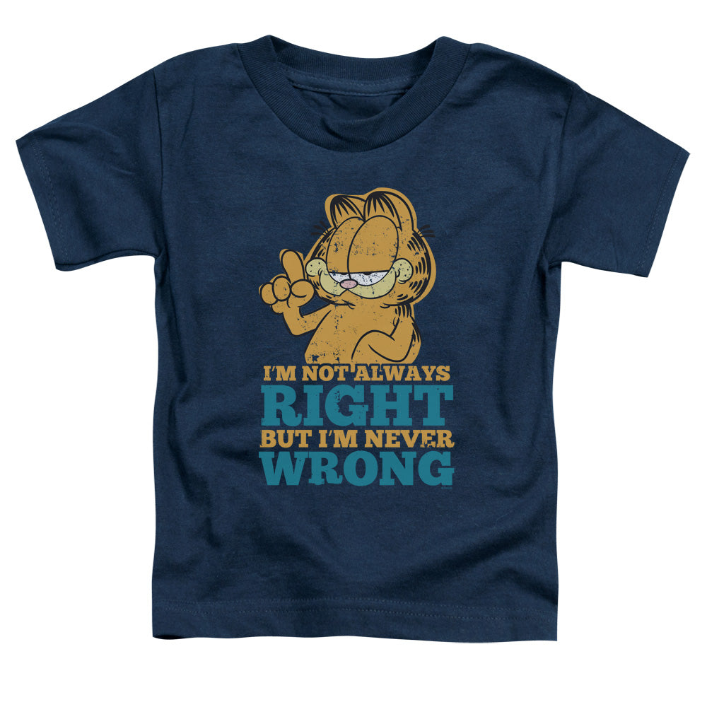 Garfield - Never Wrong - Short Sleeve Toddler Tee - Navy T-shirt