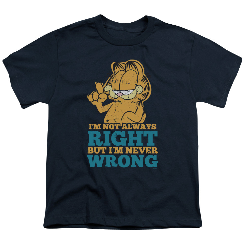 GARFIELD NEVER WRONG - S/S YOUTH 18/1 - NAVY T-Shirt