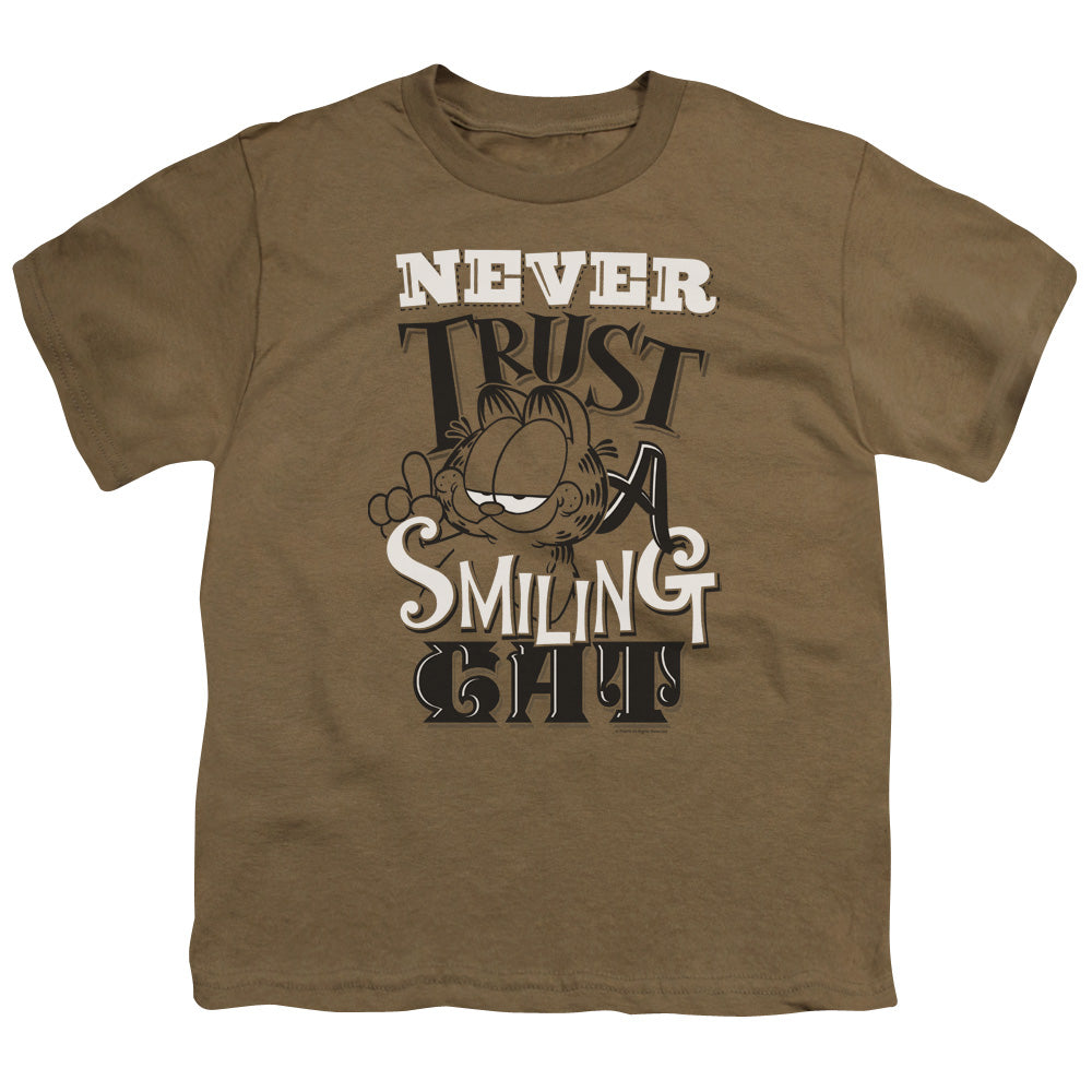 Garfield - Never Trust - Short Sleeve Youth 18/1 - Safari Green T-shirt