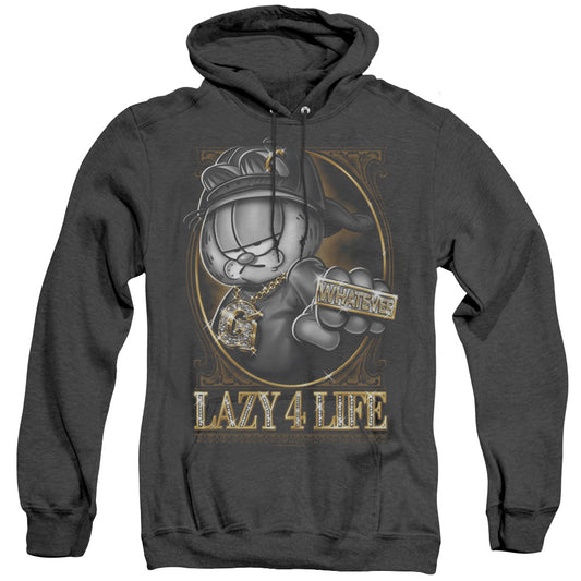Garfield - Lazy 4 Life - Adult Heather Hoodie - Black