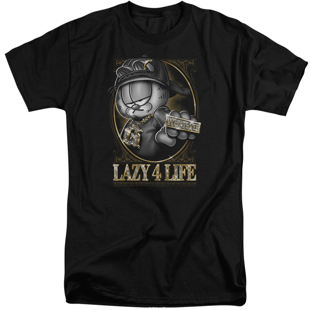 Garfield - Lazy 4 Life - Short Sleeve Adult Tall - Black T-shirt