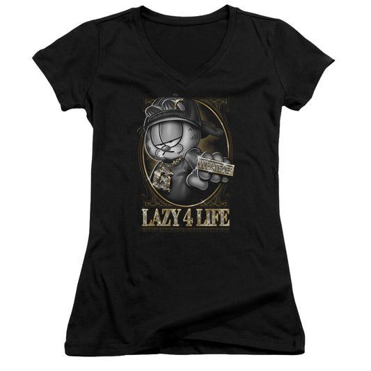 Garfield - Lazy 4 Life - Junior V-neck - Black