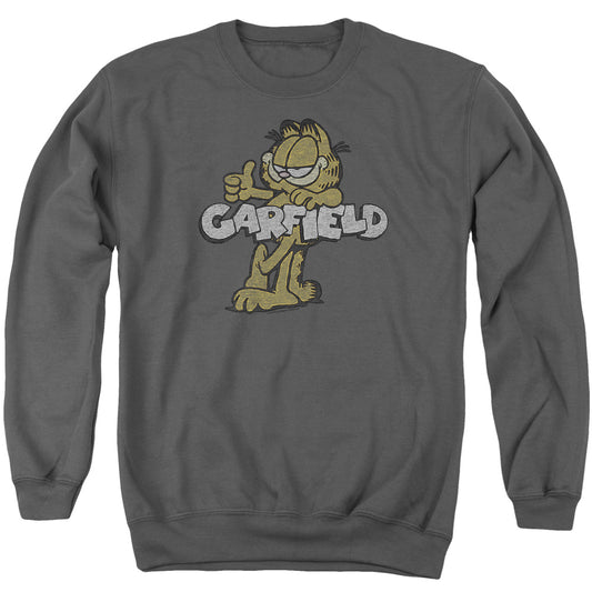 Garfield - Retro Garf - Adult Crewneck Sweatshirt - Charcoal