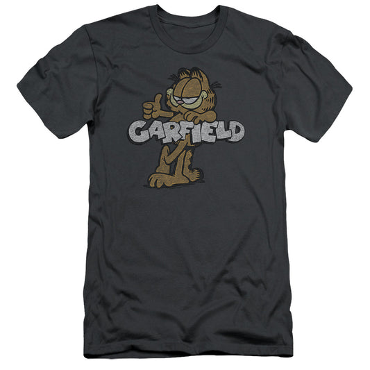 Garfield - Retro Garf - Short Sleeve Adult 30/1 - Charcoal T-shirt