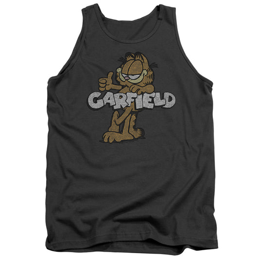Garfield - Retro Garf - Adult Tank - Charcoal
