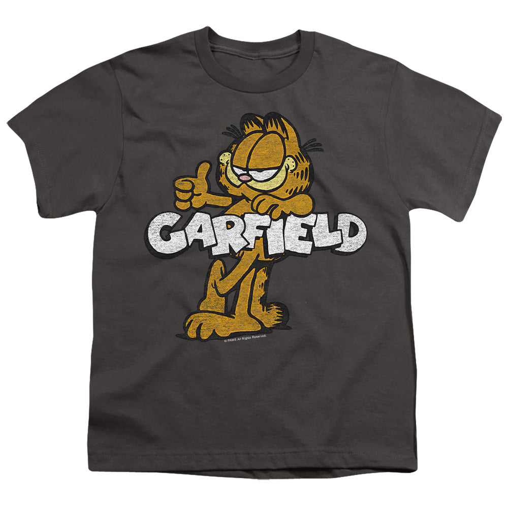 Garfield - Retro Garf - Short Sleeve Youth 18/1 - Charcoal T-shirt