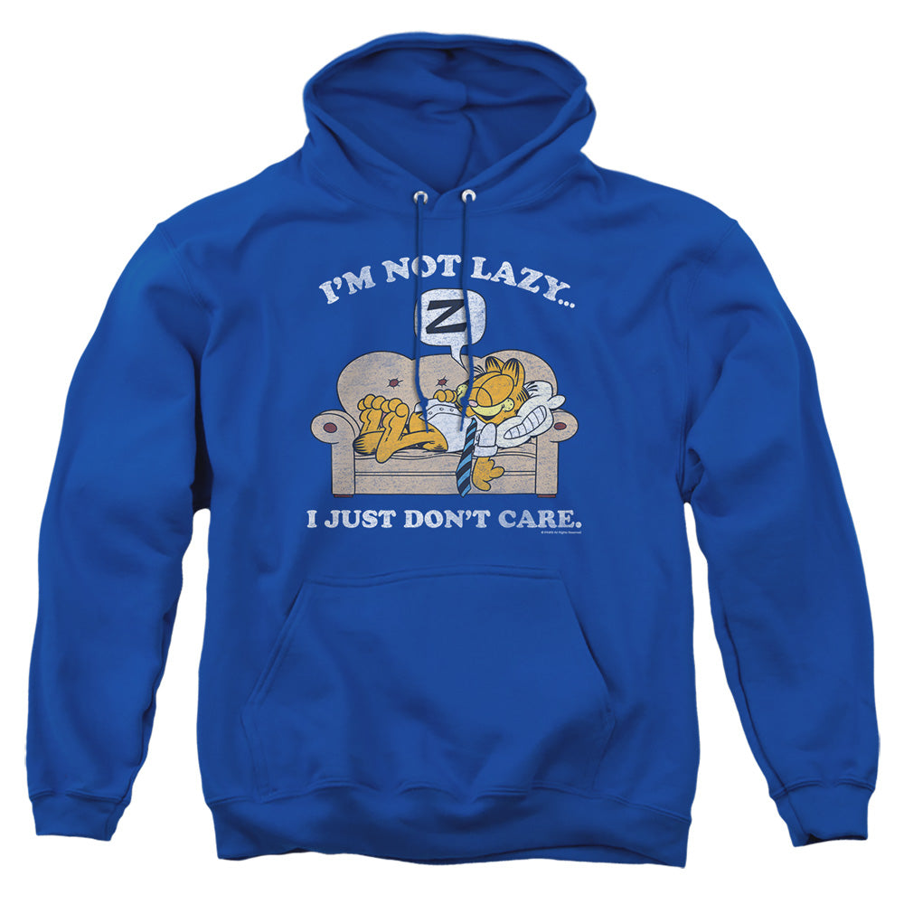 Garfield - Not Lazy - Adult Pull-over Hoodie - Royal Blue