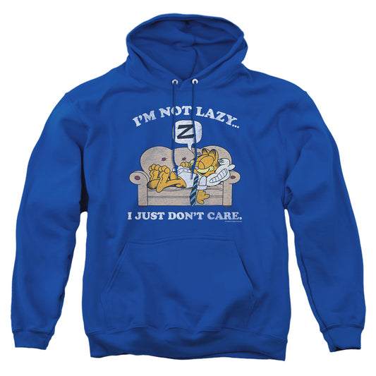 Garfield - Not Lazy - Adult Pull-over Hoodie - Royal Blue