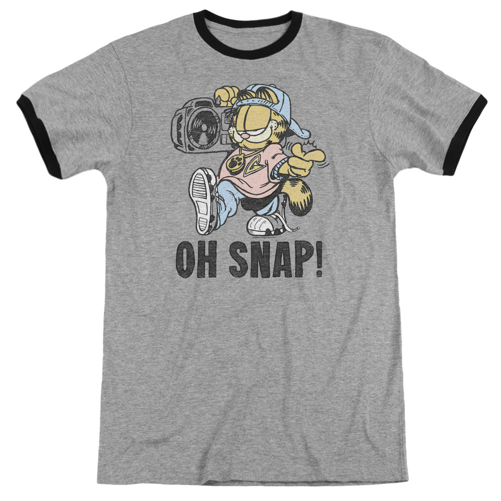 Garfield - Oh Snap - Adult Ringer - Heather/black