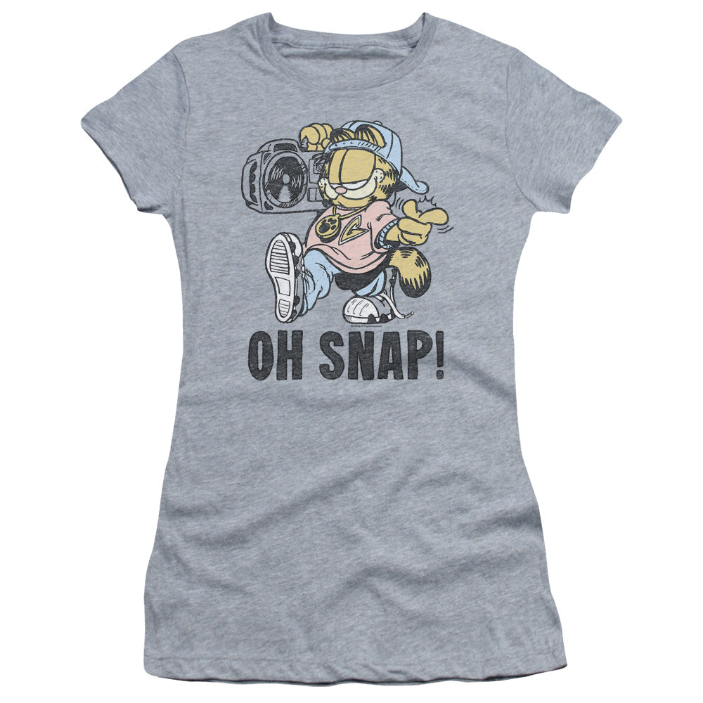 Garfield - Oh Snap - Short Sleeve Junior Sheer - Athletic Heather T-shirt