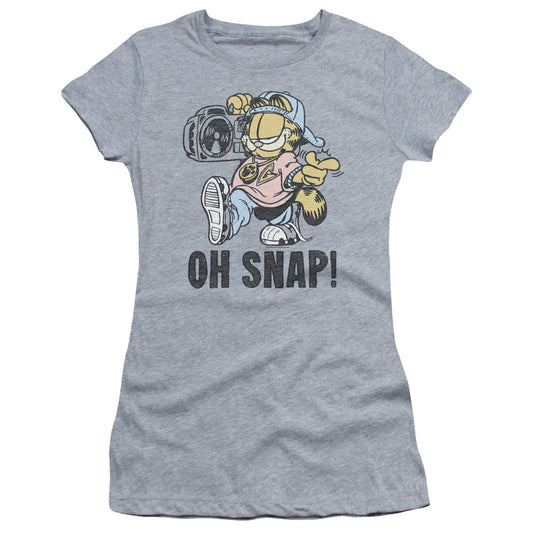 Garfield - Oh Snap - Short Sleeve Junior Sheer - Athletic Heather T-shirt