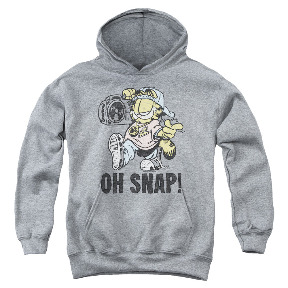 Garfield Oh Snap-youth Pull-over Hoodie - Heather