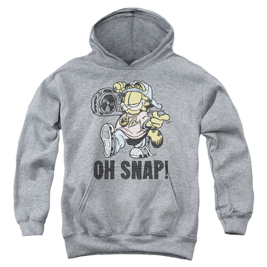 Garfield Oh Snap-youth Pull-over Hoodie - Heather
