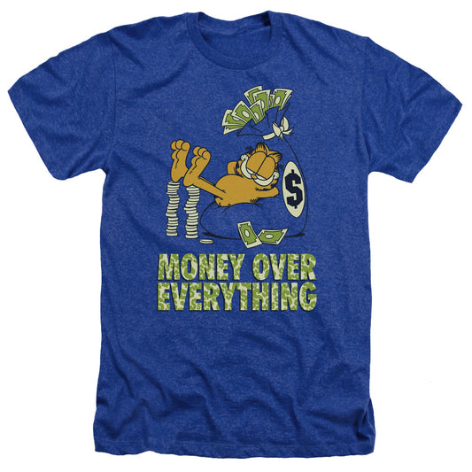 Garfield - Money Is Everything - Adult Heather - Royal Blue