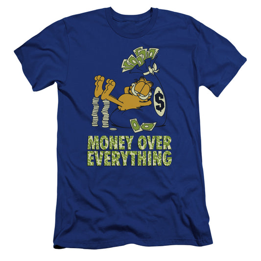Garfield - Money Is Everything-premuim Canvas Adult Slim Fit 30/1 - Royal Blue