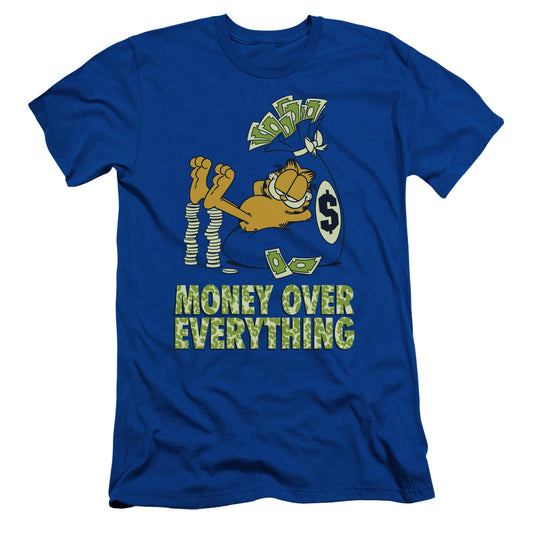 Garfield - Money Is Everything - Short Sleeve Adult 30/1 - Royal Blue T-shirt