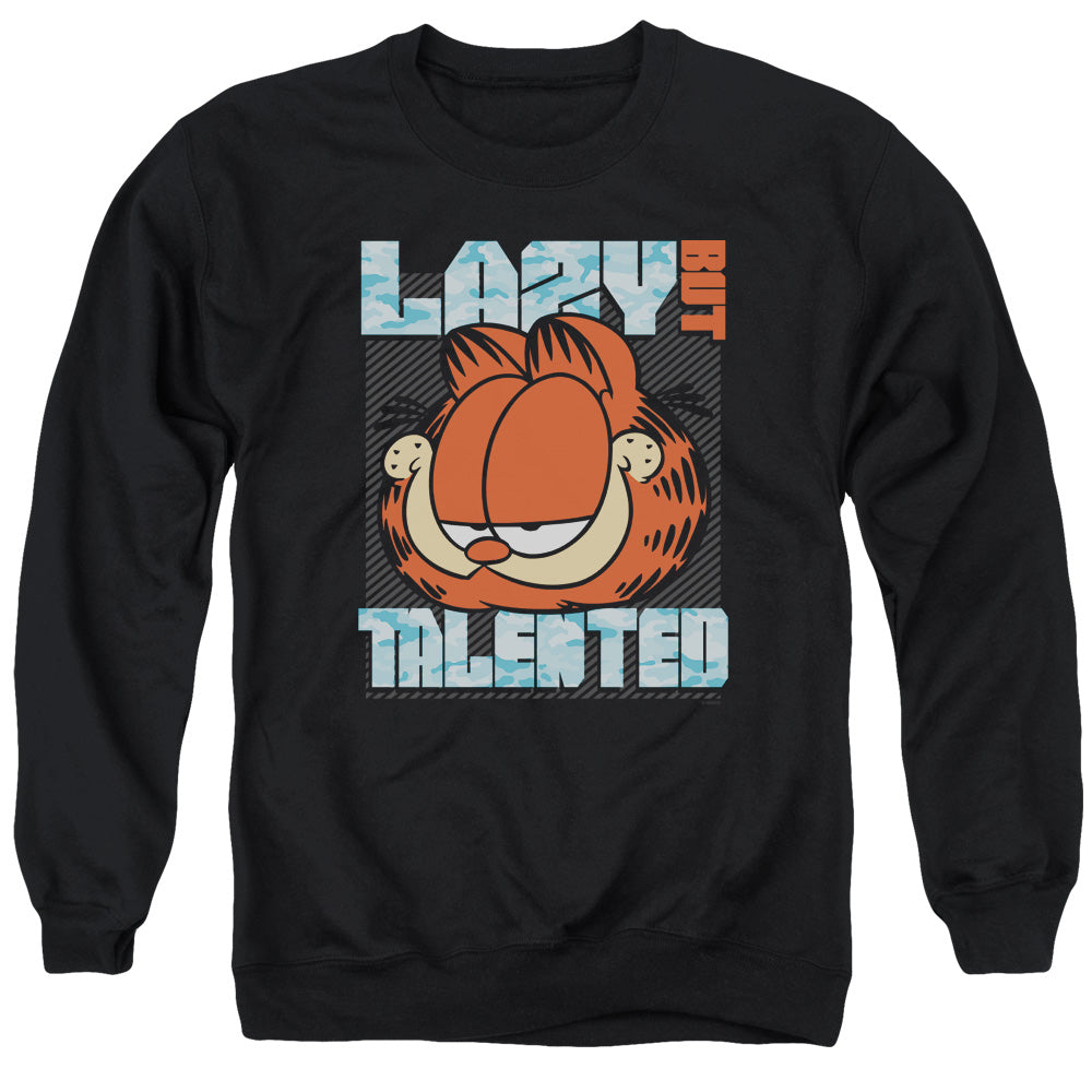 Garfield - Lazy But Talented - Adult Crewneck Sweatshirt - Black