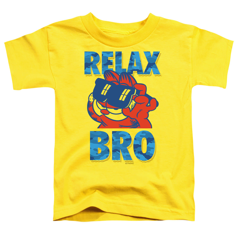 Garfield - Relax Bro - Short Sleeve Toddler Tee - Yellow T-shirt