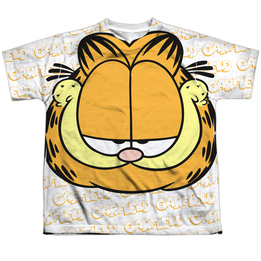 Garfield - Big Face - Short Sleeve Youth Poly Crew - White T-shirt