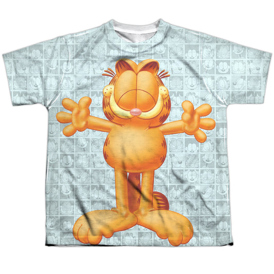 Garfield - Free Hugs - Short Sleeve Youth Poly Crew - White T-shirt