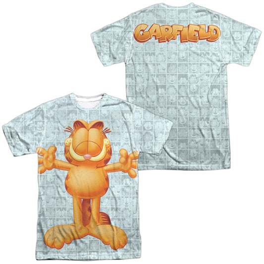 Garfield - Free Hugs (Front/back Print) - Short Sleeve Adult Poly Crew - White T-shirt
