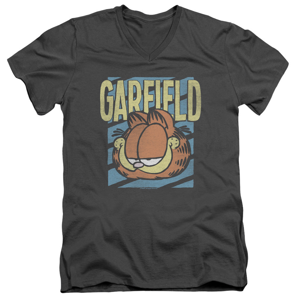 Garfield - Rad Garfield - Short Sleeve Adult V-neck 30/1 - Charcoal T-shirt
