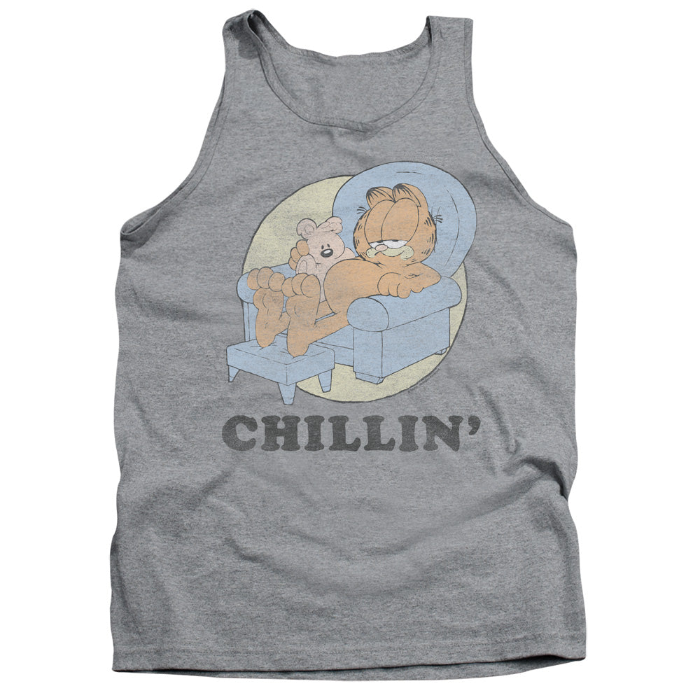 Garfield - Chillin - Adult Tank - Athletic Heather