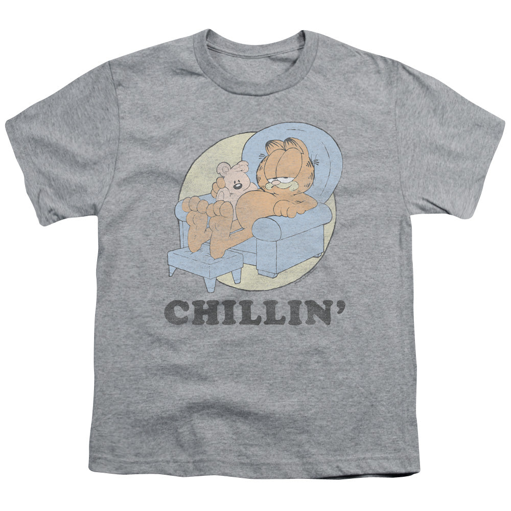 Garfield - Chillin - Short Sleeve Youth 18/1 - Athletic Heather T-shirt
