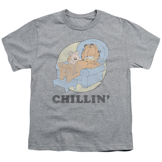 Garfield - Chillin - Short Sleeve Youth 18/1 - Athletic Heather T-shirt