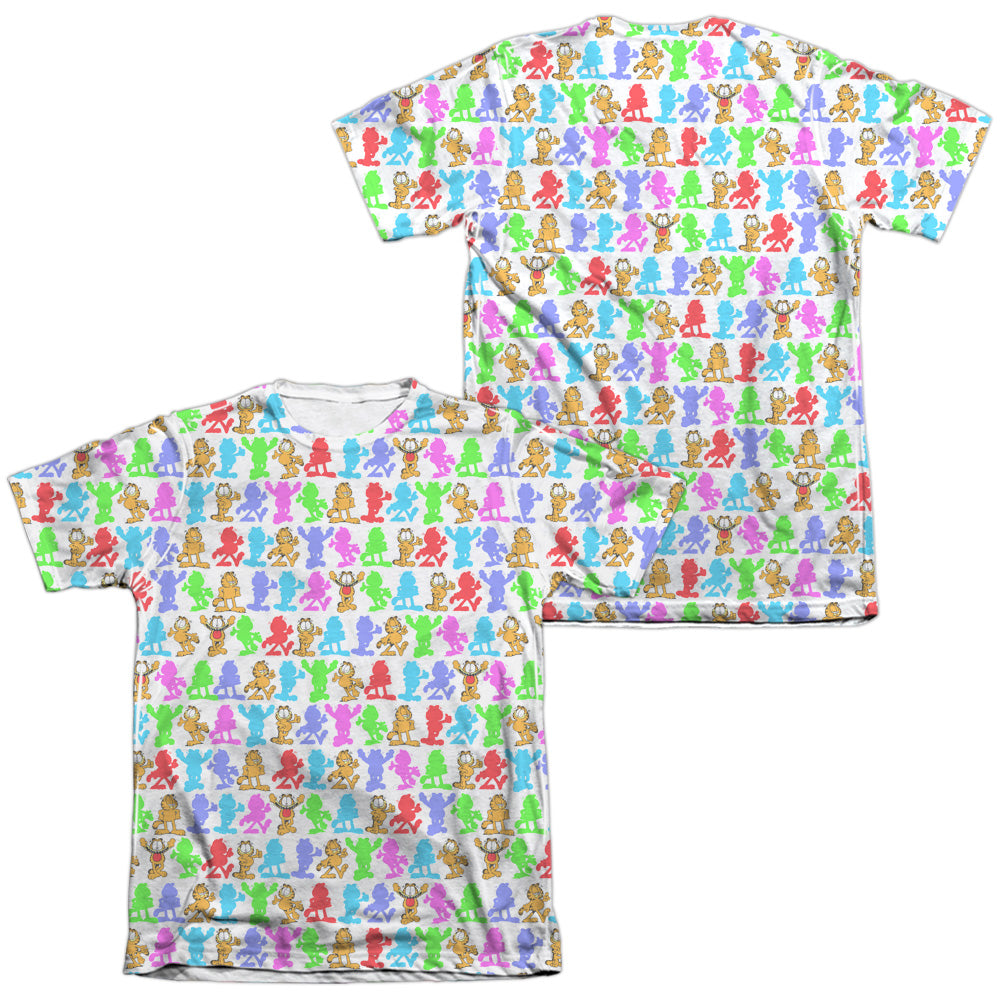 Garfield - Silhouettes (Front/back Print) - Adult Poly/cotton Short Sleeve Tee - White T-shirt