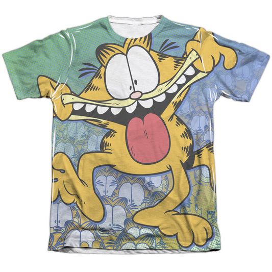 Garfield - Goofy Face - Adult Poly/cotton Short Sleeve Tee - White T-shirt
