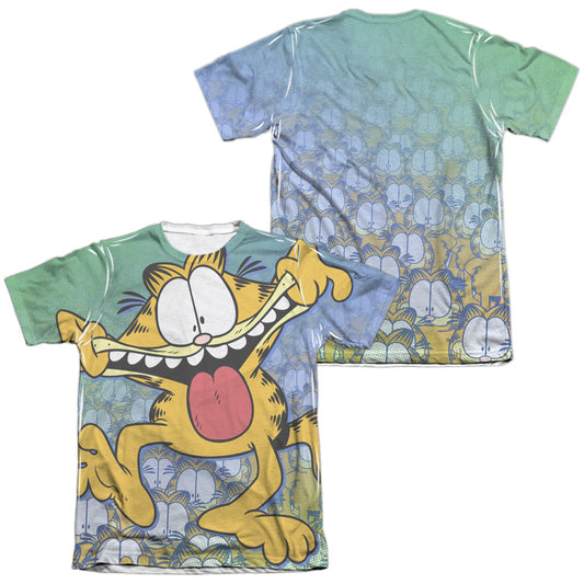 Garfield - Goofy Face (Front/back Print) - Adult Poly/cotton Short Sleeve Tee - White T-shirt