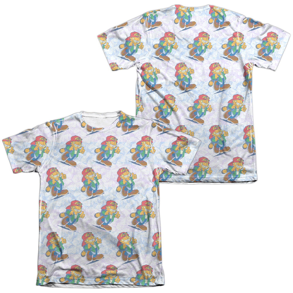 Garfield - Cool Cat (Front/back Print) - Adult Poly/cotton Short Sleeve Tee - White T-shirt