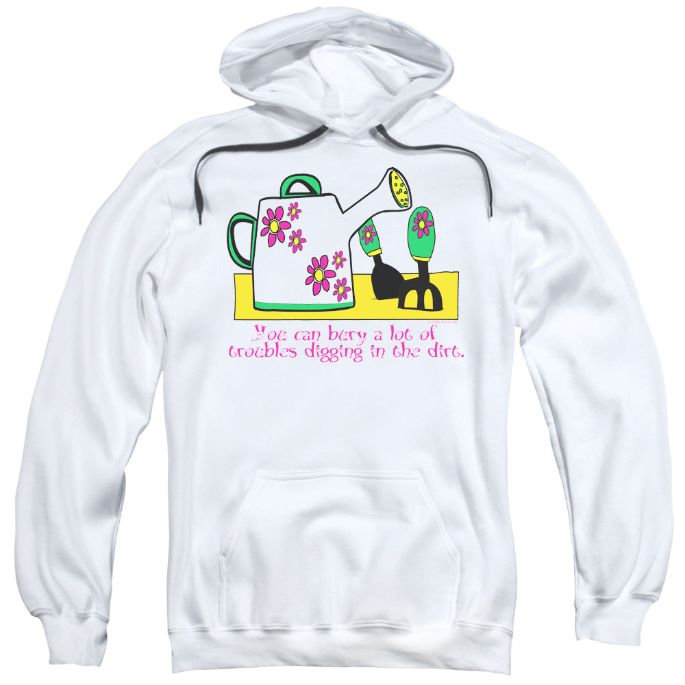 Garden - Burying Troubles - Adult Pull-over Hoodie - White