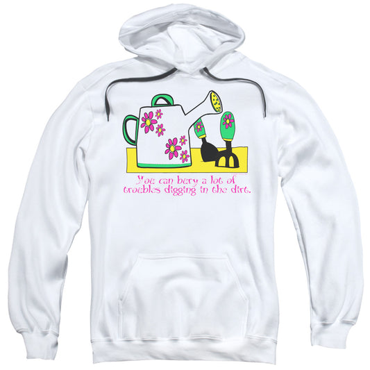 Garden - Burying Troubles - Adult Pull-over Hoodie - White