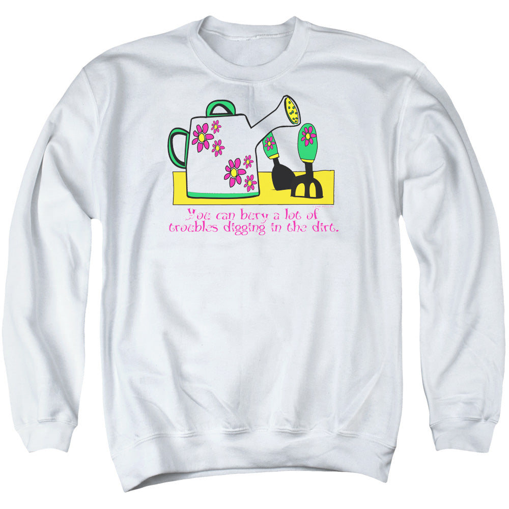 Garden - Burying Troubles - Adult Crewneck Sweatshirt - White